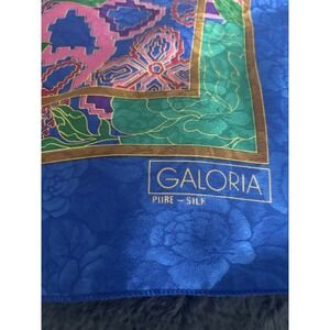 Galoria Pure Silk Vintage Square Scarf  Tie Around Handbags Bold 80 90 Pink